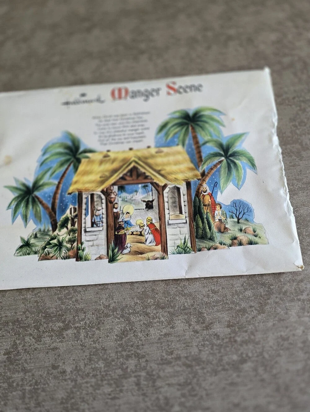 Vintage 1960s Hallmark Diecut Pop Up 3D Christmas Nativity Set 7 Pieces READ